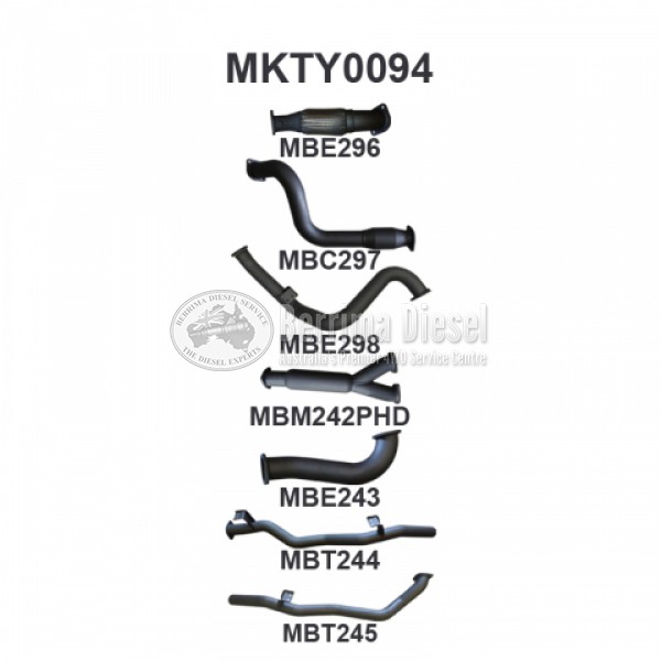 ( Manta Exhaust ) 3 inch Turbo Back twin pipe system with Cats and hotdog - Aluminised Steel - MKTY0094 