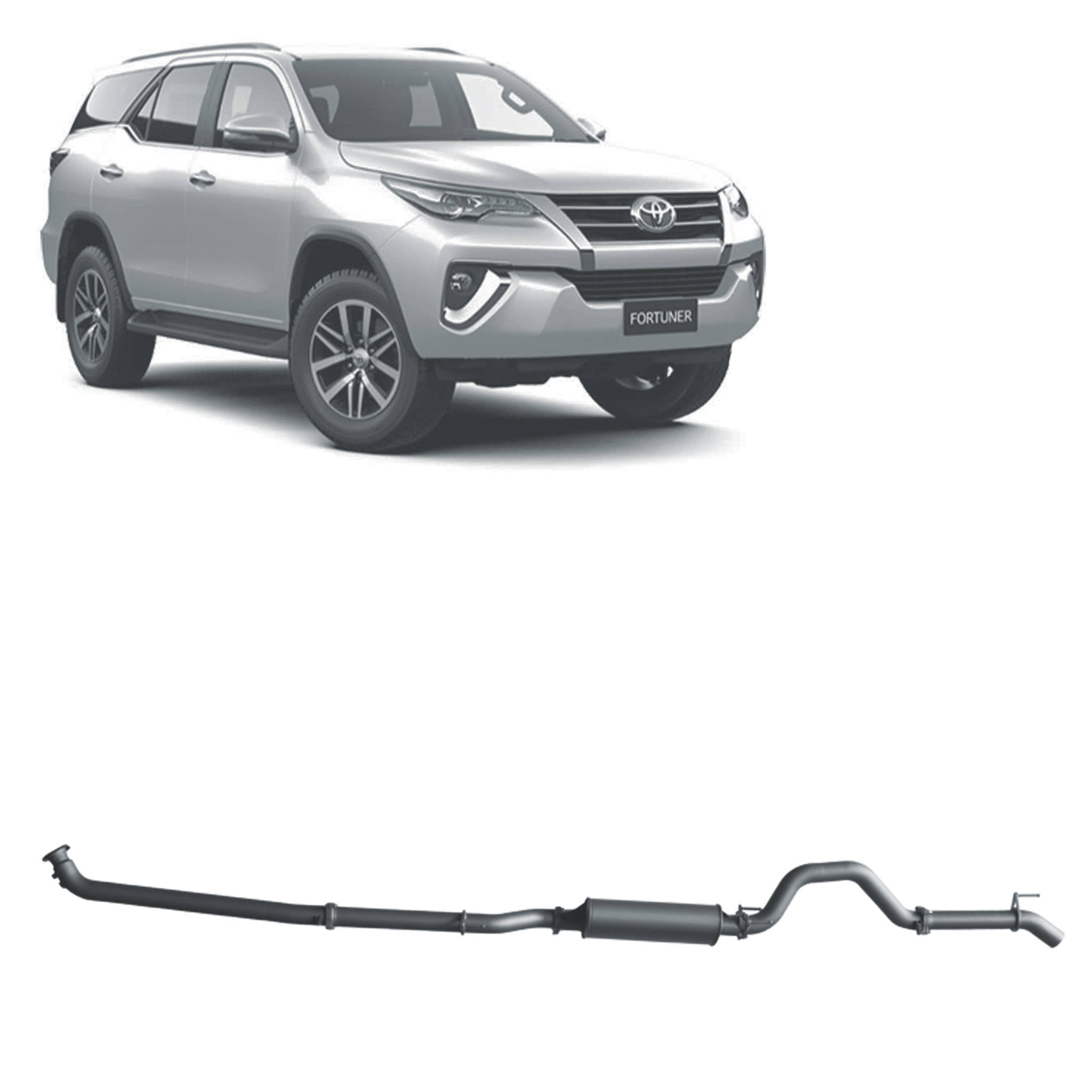 Redback Extreme Duty Exhaust suitable for Toyota Fortuner 2.8L (01/2015 - on)